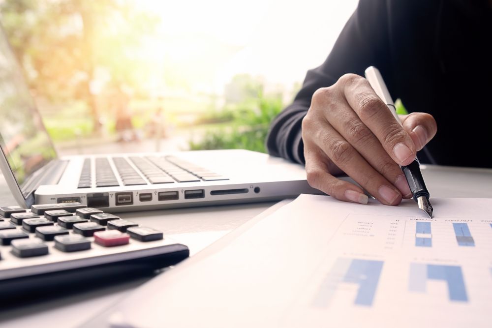 Small business bookkeeper managing financial records and accounts